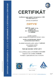 Certificate ISO 27001_2014 CZ